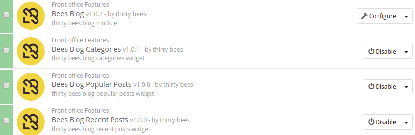 thirty bees blog other modules